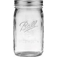 Ball 32Oz 12Pk Glass Wide Mouth Mason Jar With Lid And Band