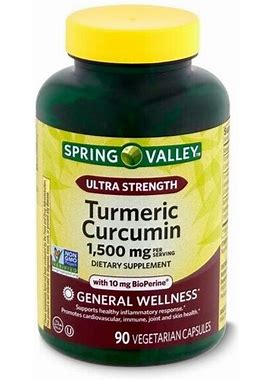New Spring Valley Turmeric Curcumin Dietary Supplement, 1,500 Mg, 90 Ct