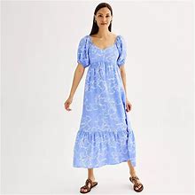 Women's Nine West Babydoll Maxi Dress, Size: Medium, Med Blue