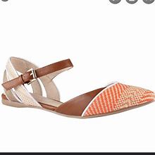 Aldo Shoes | Aldo Pirmolano Ankle Strap Woven Flats Orange 6.5 | Color: Orange/Tan | Size: 6.5