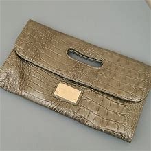 Nine West Bags | Like New Nine West Silver Snakeskin Clutch | Color: Silver | Size: Os