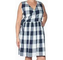 Tommy Hilfiger Dresses | Tommy Hilfiger Plaid Traditional Wrap Sleeveless Dress | Color: Blue/White | Size: 14