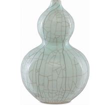 Currey And Company Vase From The Maiping Collection In Celadon Crackle Finish