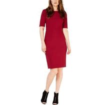 Trina Turk Womens Solid Sheath Dress, Red, 6