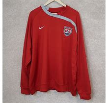 Nike Fit Dry Team USA Soccer Track Sweatshirt Pull Over Vented Size 2XL
