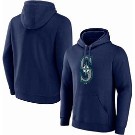 Men's Fanatics Branded Navy Seattle Mariners Official Logo Pullover Hoodie Size: M