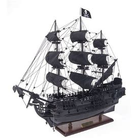 Handcrafted Black Pearl Pirate Ship Small Wooden Model Ship