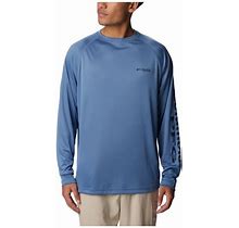 Columbia PFG Terminal Tackle Long-Sleeve T-Shirt For Men - Bluestone/Collegiate Navy Log - S