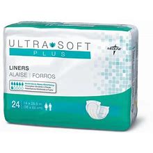 Medline Ultrasoft Cloth-Like Incontinence Liners Plus 14 X 25.5, Case Of 96