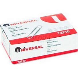 Universal® Paper Clips, Smooth Finish, No. 1, Silver, 100/Box