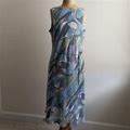 Faith Love & Passion Dresses | Sleeveless Belted Chiffon Dress | Color: Blue/Green | Size: 14