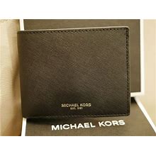 Michael Kors Andy Slim Billfold Wallet Men's Black Leather 86S9lanf5l $98