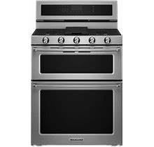 Kitchenaid KFDD500E 30 Inch Wide 6.7 Cu. Ft. Dual Fuel Freestanding Range With Double Ovens And Even-Heat Convection Stainless Steel Cooking