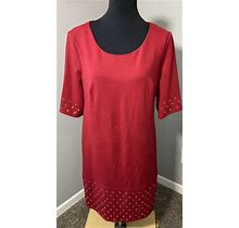 Luxology Womens Red Dress Size 10 Cocktail 3/4 Sleeve