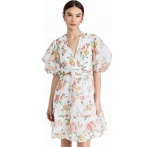 Zimmermann Pleated Mini Dress | White/Floral | Size 0P | Shopbop