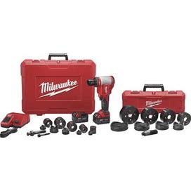Milwaukee Forcelogic M18 Cordless Knockout Tool Kit, 6-Ton, 1/2In.-4In., 1 Battery, Model 2677-23