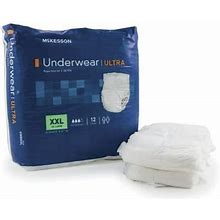 Mckesson Ultra Adult Absorbent Underwear Pull On 2X-Large Disposable Heavy Absorbency Bag Of 12, 4 Pack