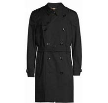 Burberry Men's Kensington Heritage Mid-Length Trench Coat - Black - Size 44