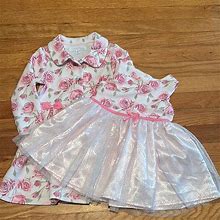 Nannette Dresses | Adorable Nannette Pink Rose Dress And Jacket 2T | Color: Pink/White | Size: 2Tg