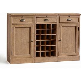 Modular Bar 54" Buffet (2 Wood Door Cabinet & 1 Wine Grid Base), Seadrift | Pottery Barn
