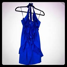 Arden B Dresses | Ruffled Babydoll Halter Dress | Color: Blue | Size: Xs