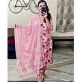 Women Wedding Gift Dress Indian Handmade Cotton Fabric Pink Kurti Pant