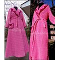 Vintage Chenille Robe, 1940S Barbie Pink Glamour Bathrobe, Ladies Size S, Original Everwear Cloth Tag