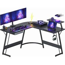 Home Office Furniture L Shaped Gaming Desk, 51.2" Home Office Gaming Desk, Corner Desk With Large Monitor Stand, Non-Woven Drawer, Deep Brown
