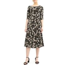 Women's Nina Leonard Print Midi Dress, Size: Small, Brown