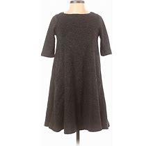 Adrienne Vittadini Casual Dress - A-Line: Gray Chevron/Herringbone Dresses - Women's Size X-Small