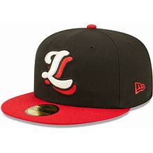 New Era Lansing Lugnuts Mens Black 2023 Authentic Collection 59FIFTY Fitted Hat, Black, POLYESTER, Size 7 3/4