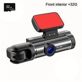High-Definition 1080P Car Dash Cam, Front Car Integrated Dual Camera, Simultaneous Recording Configuration 32G Memory Card Cycle Recording,Temu