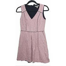 Banana Republic Sleeveless Tweed Neon Pink White Sheath Dress Size 2 Petite