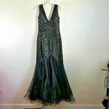 May Queen Black Sequin Mermaid Prom Party Dress Sz M/10