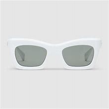 GUCCI Rectangular Frame Sunglasses, White