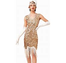 1920S Dresses For Women Gatsby Flapper Dresses 20S Vintage Sequins Fringed Cocktail Dress