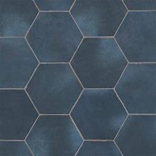 Alexandria Denim Blue Hexagon 5.5 in. X 6 in. Matte Floor And Wall Porcelain Tile (5.38 Sq. Ft. / Case)