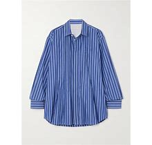 Sacai Oversized Pleated Striped Cotton-Poplin Shirt - Women Tops - L