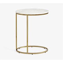 Delaney Oval C-Table, Brass | Pottery Barn