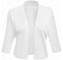 Njshnmn Womens Open Front Cardigan Woman Knit Cardigan With Pockets Cardigans Women Plus, White, XXL