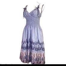 Oc By Oc Dresses | 3/25 Halter Dress Oc Blue Flare Smocked Ruched | Color: Blue | Size: 2