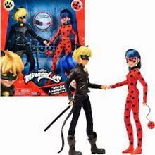 Playmates Toys | Playmates Miraculous Mission Accomplished Ladybug & Cat Noir Doll Playset | Color: Black/Red | Size: 11" Figure, 10.5" Figure