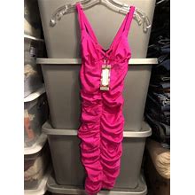 Boohoo Womens Ruched Side Split Blandeau Maxi Dress Size 2