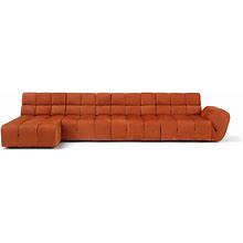 Amura Palmo 4 Seater Sofa With Chaise In Orange