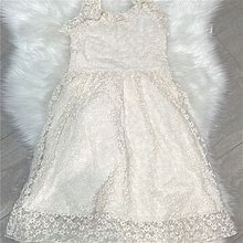 Zara Dresses | Zara Cream Lace Dress | Color: Cream | Size: 10G