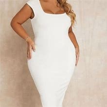 Shein Dresses | White Midi Dress | Color: White | Size: 3X