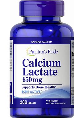 Puritan's Pride Calcium Lactate 650 Mg | 200 Tablets