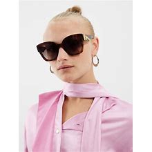 Fendi Eyewear - Oversized Square Tortoiseshell-Acetate Sunglasses - Womens - Brown Black - ONE SIZE