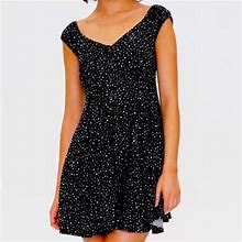 Forever 21 Dresses | Mini Woven Polka Dot Dress | Color: Black | Size: M