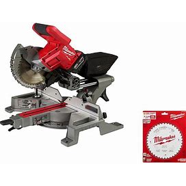 M18 FUEL 18V Lithium-Ion Brushless Cordless 7-1/4 in. Dual Bevel Sliding Compound Miter Saw Kit With Extra Blade